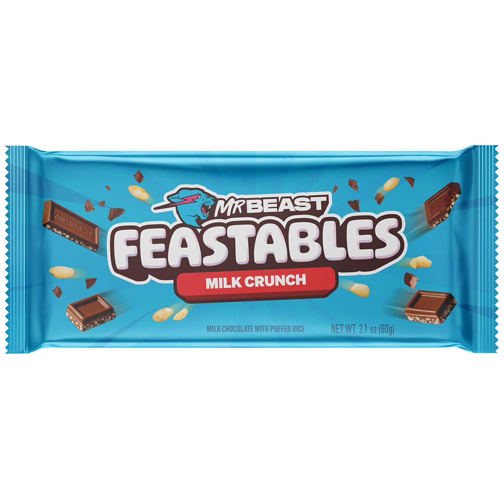 Feastables MrBeast Milk Chocolate Crunch Candy Bar, 2.1 oz