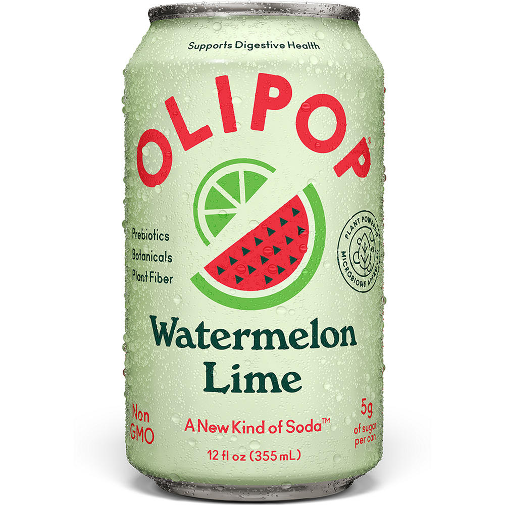 Olipop Prebiotic Soda - Watermelon Lime, 12 oz