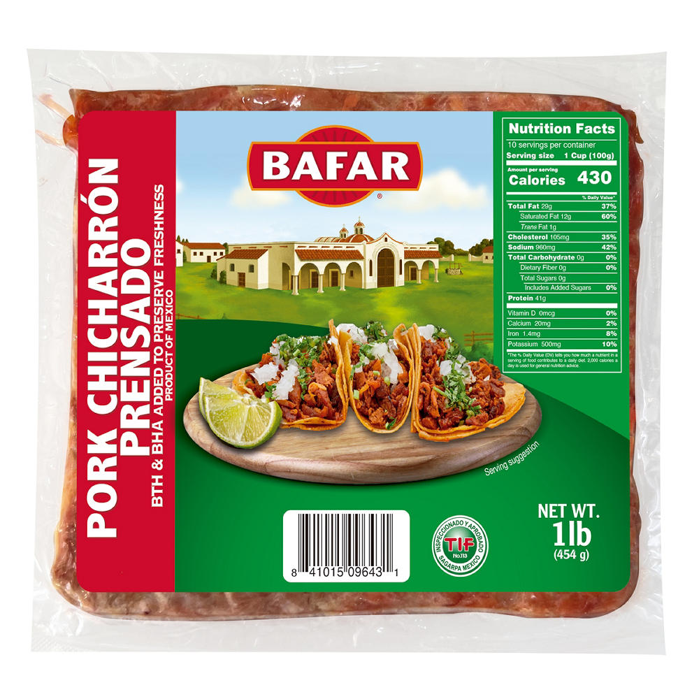 Bafar Pressed Pork Chicharrón Prensado, 16 oz