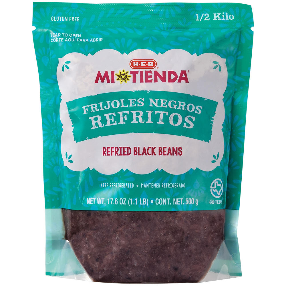 H-E-B Mi Tienda Frijoles Negros Refritos Refried Black Beans, 17.6 oz