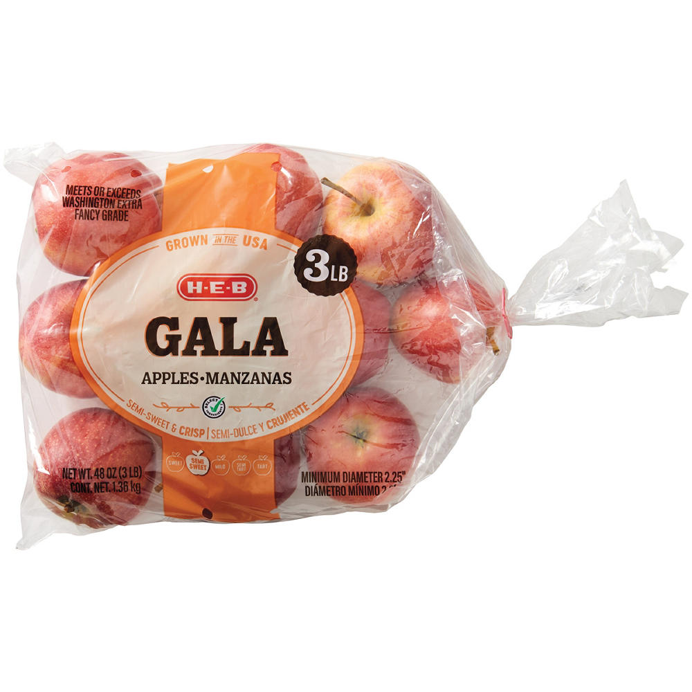H-E-B Fresh Gala Apples, 3 lb bag