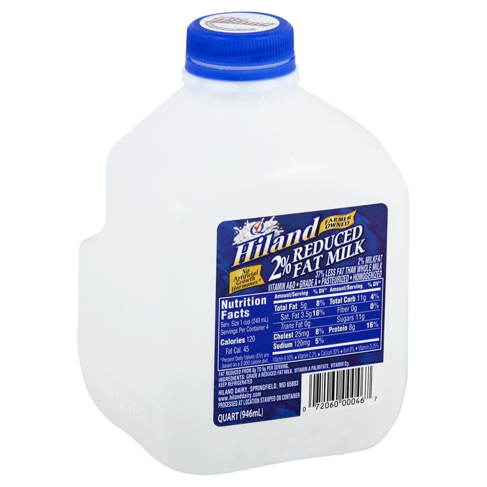 Hiland 2% Reduced Fat Milk, 1 qt
