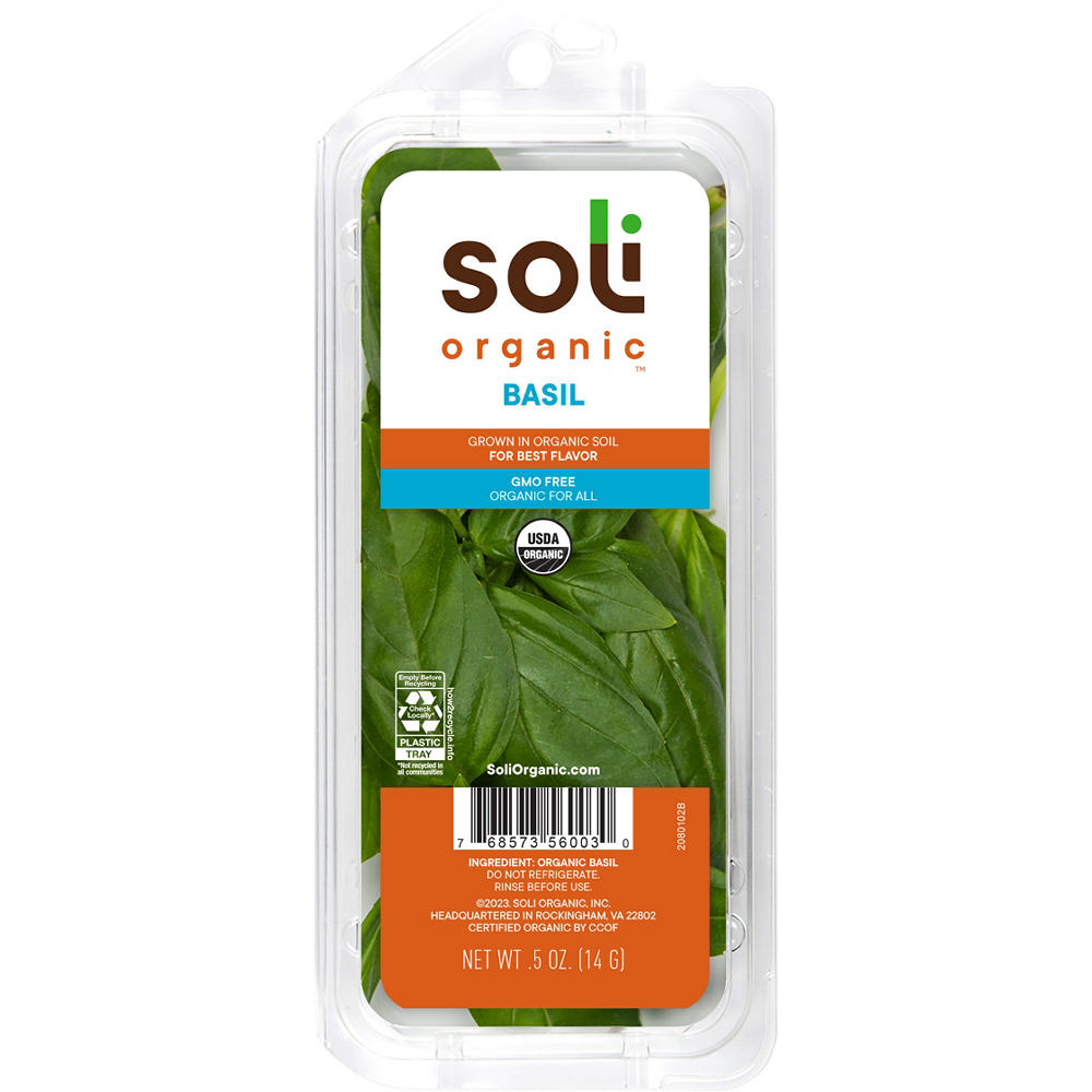 Soli Organic Fresh Basil, 0.5 oz