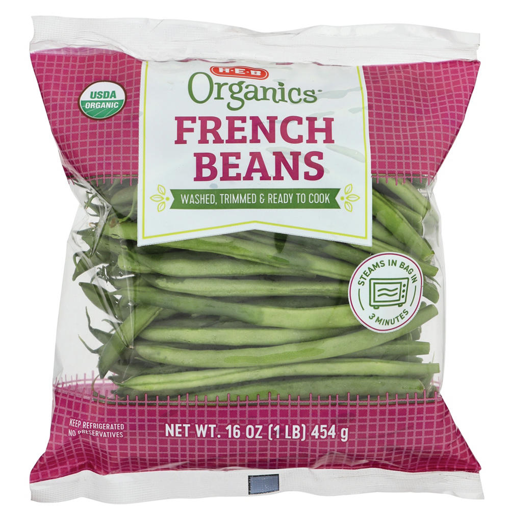 H-E-B Organics Fresh Steamable French Green Beans, 16 oz