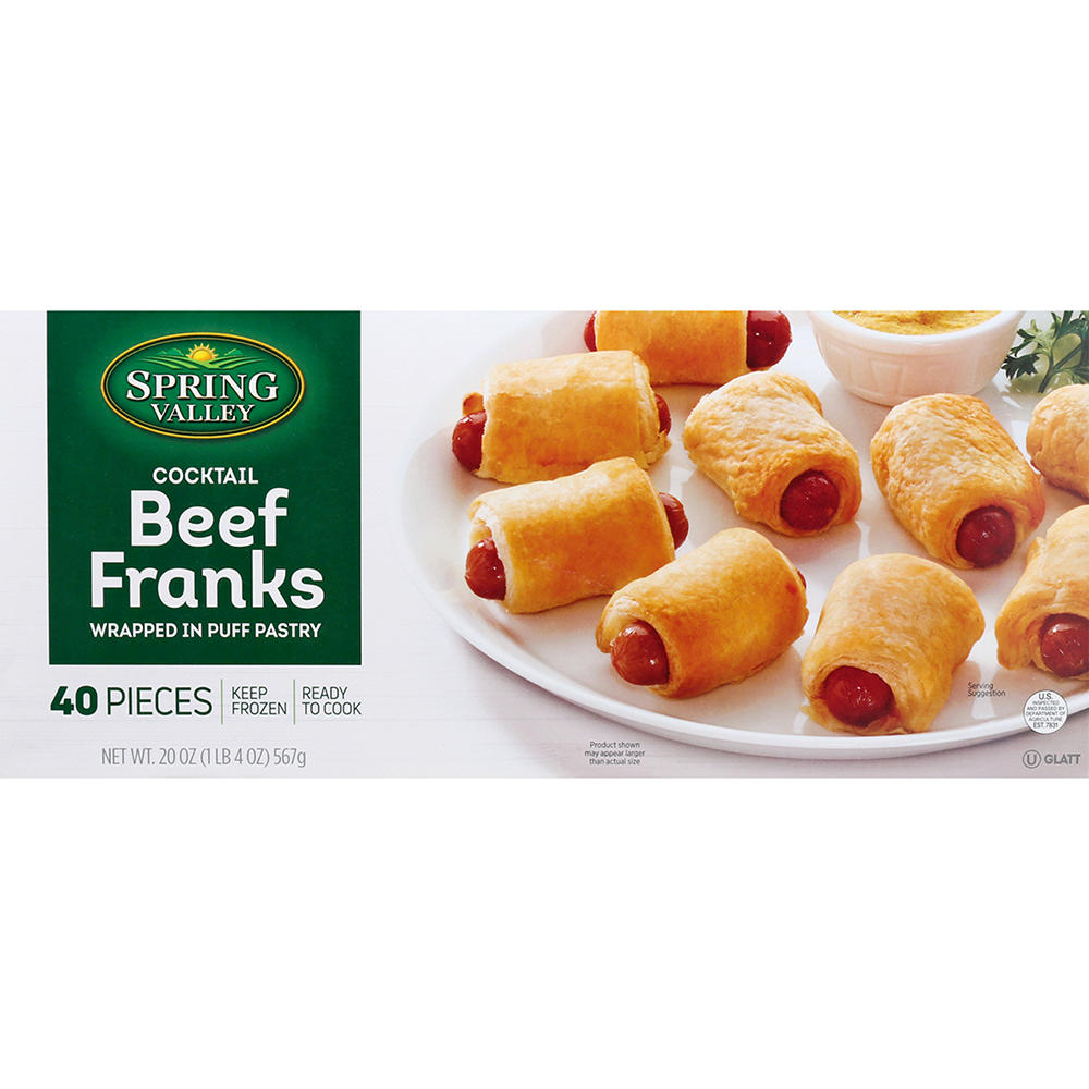 Spring Valley Kosher Puff Pastry Wrapped Cocktail Beef Franks, 40 ct
