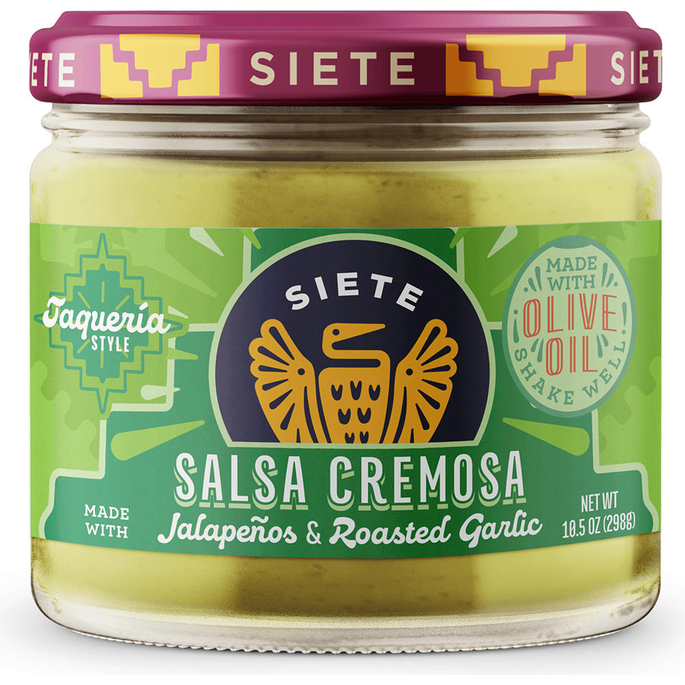 Siete Taqueria Style Cremosa Jalapenos & Roasted Garlic Salsa, 10.5 oz