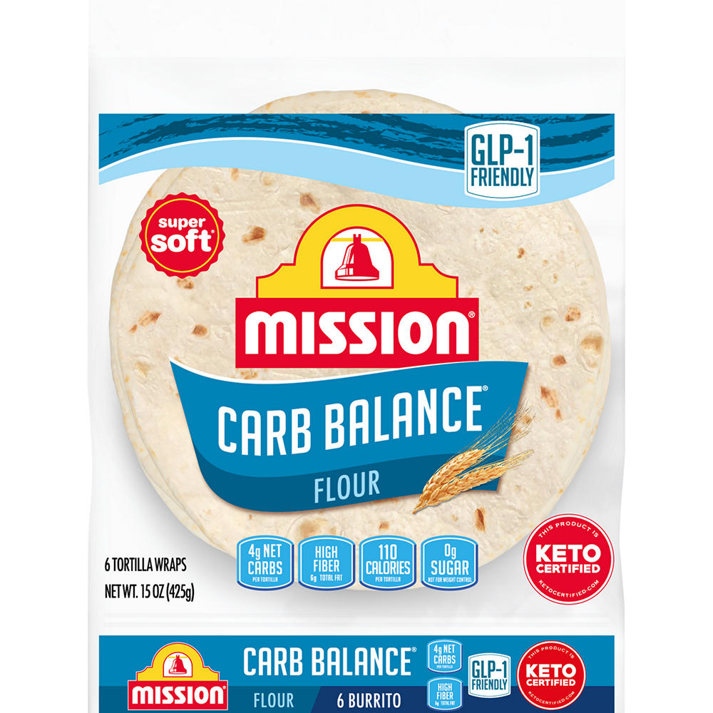 Mission Carb Balance Flour Tortillas, Burrito Size, 6 ct