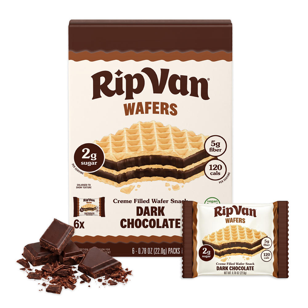 Rip Van Cookie Wafers Dark Chocolate, 6 ct