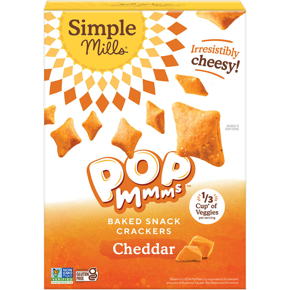 Simple Mills Pop Mmms Pop Mmms Cheddar Baked Snack Crackers, 4 oz