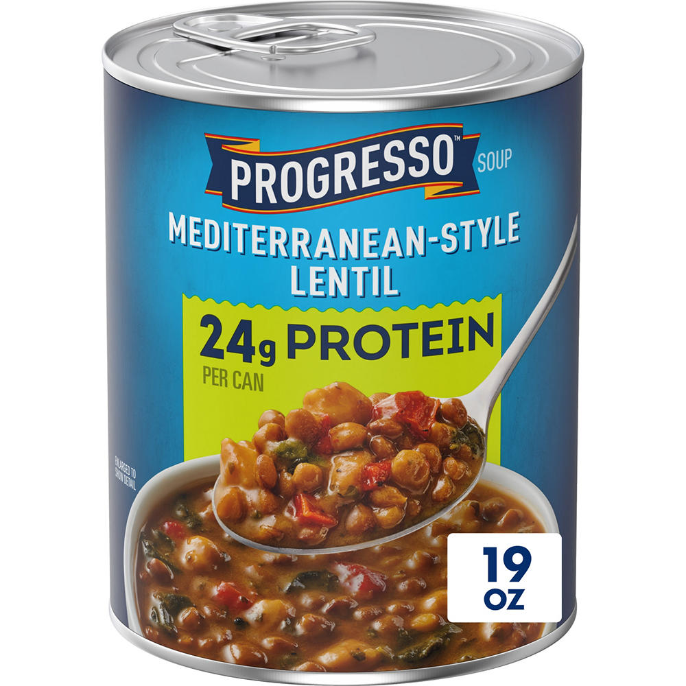 Progresso Protein Mediterranean Style Lentil Soup, 19 oz