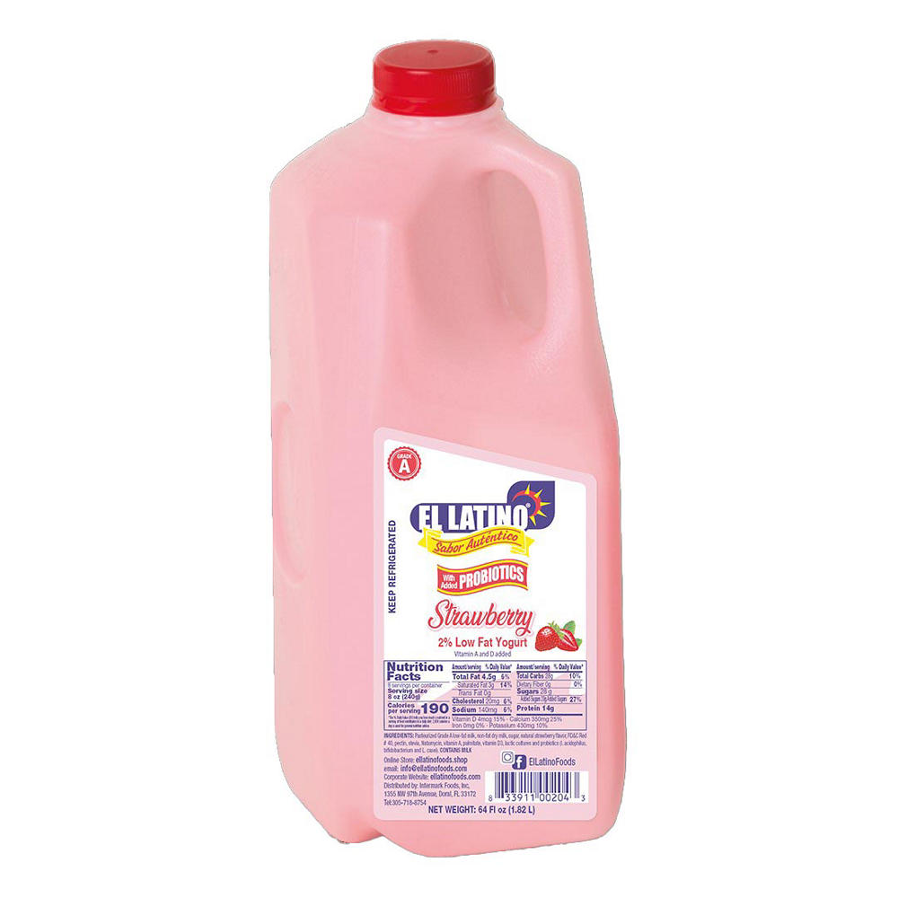 El Latino Strawberry 2% Low Fat Yogurt, 64 oz