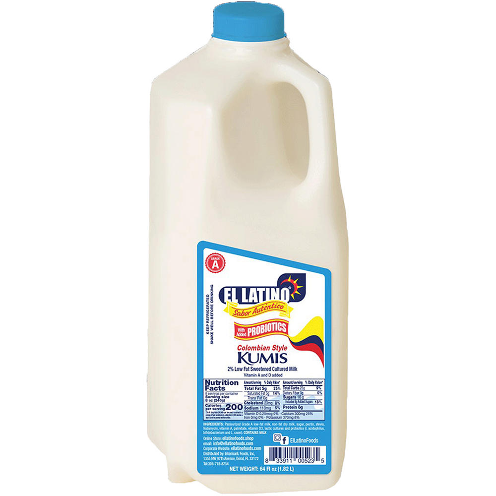 El Latino Colombian Style Kumis 2% Sweetened Cultured Milk, 64 oz