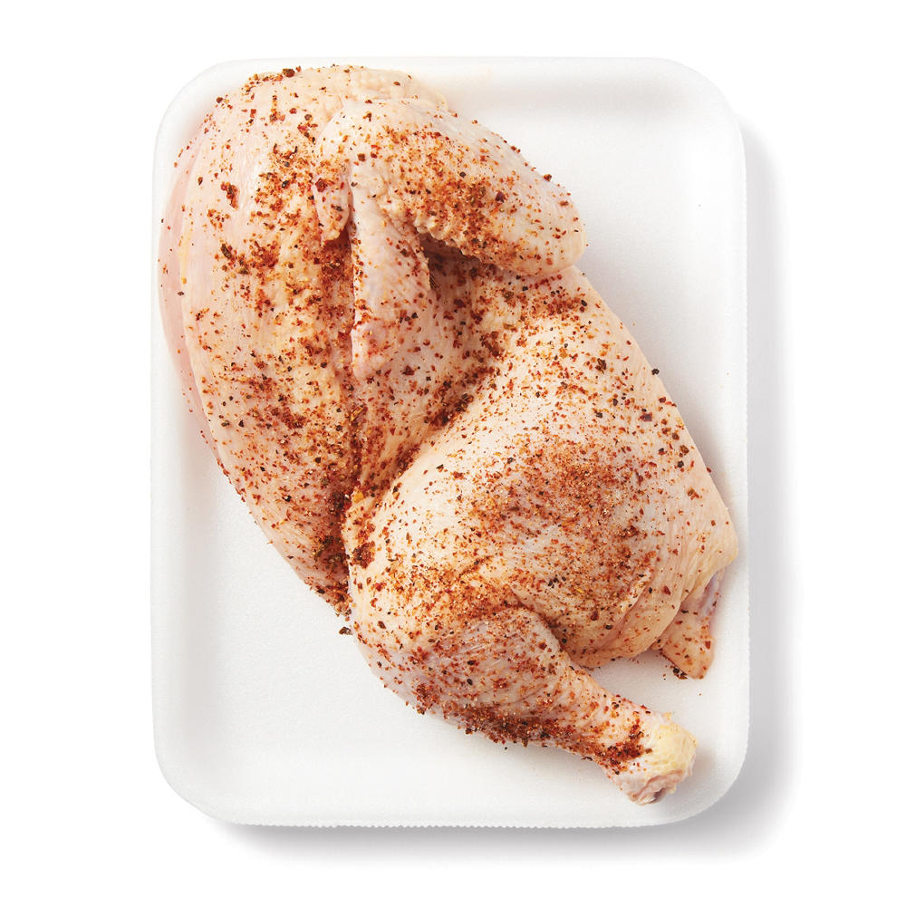 H-E-B Natural Seasoned Bone-in Half Chicken - 5 Pepper 5 Salt, Avg. 1.6 lbs