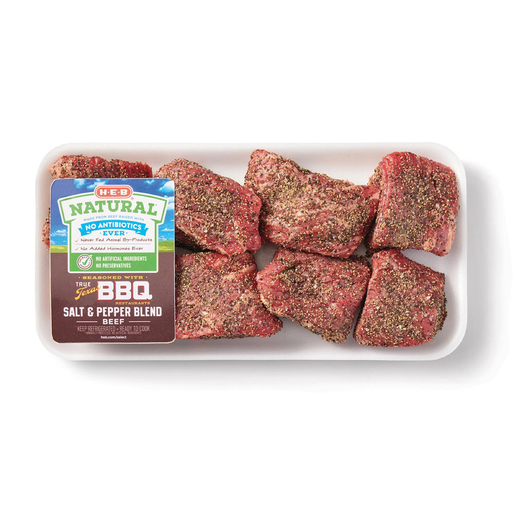 H-E-B Natural Seasoned Boneless Beef Brisket Chunks - True Texas BBQ Salt & Pepper, Avg. 3.0 lbs
