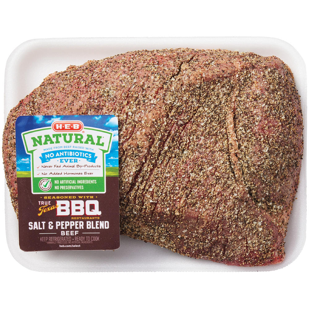 H-E-B Natural Seasoned Boneless Beef Tri-Tip Roast - True Texas BBQ Salt & Pepper, Avg. 2.15 lbs
