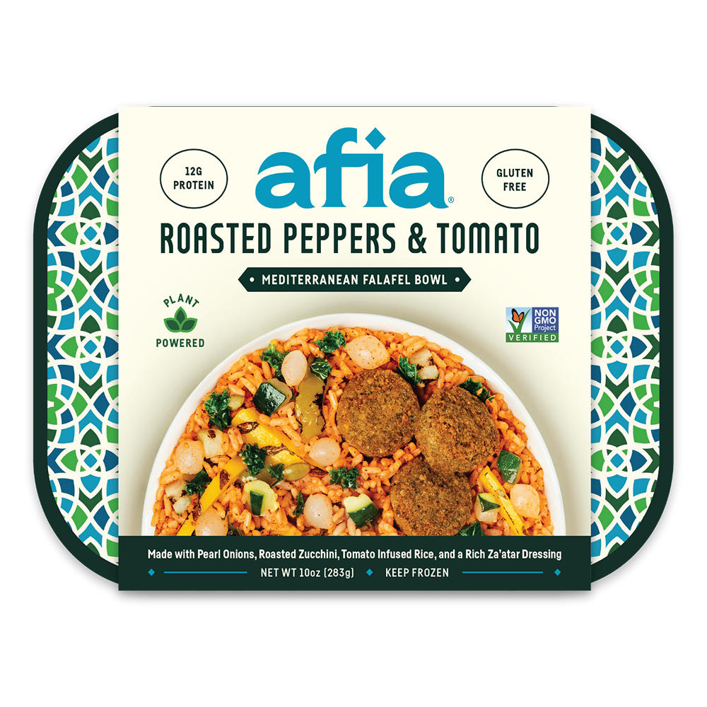 Afia Roasted Peppers & Tomato Mediterranean Falafel Bowl Frozen Meal, 10 oz