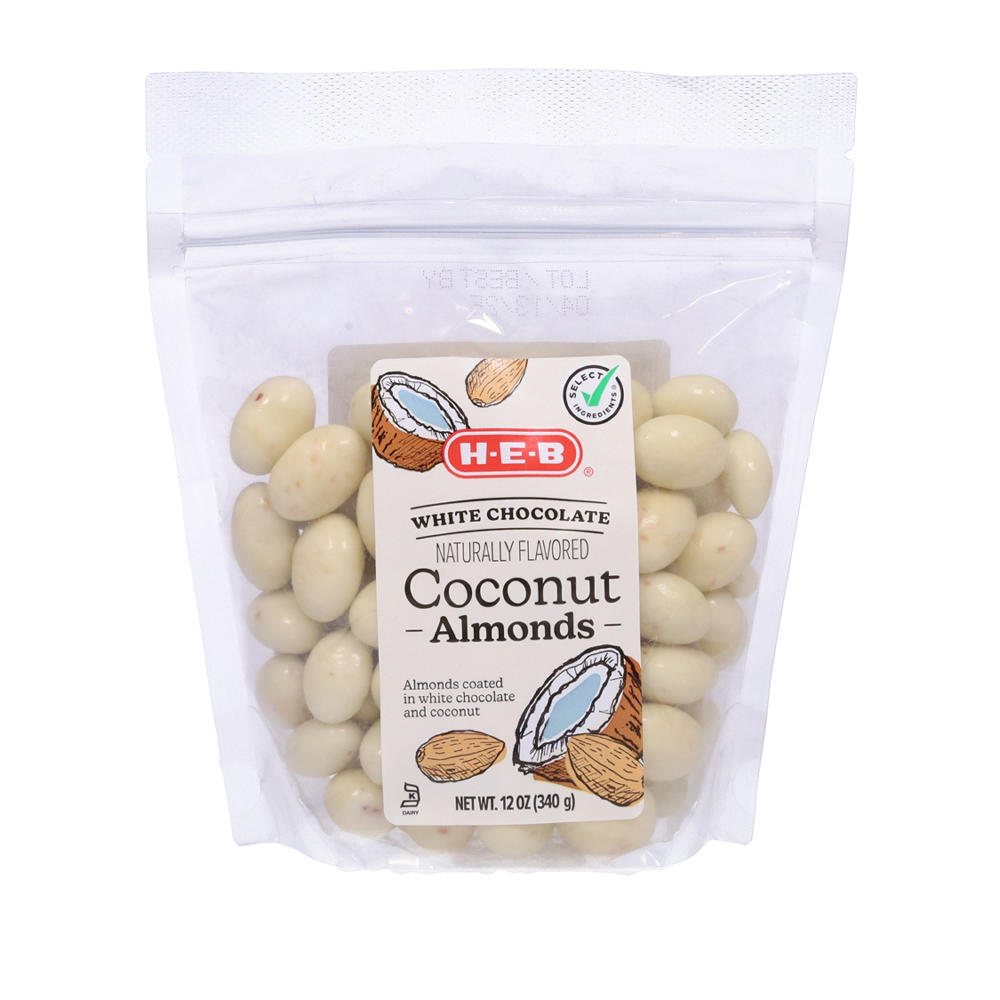 H-E-B White Chocolate Coconut Almonds, 12 oz