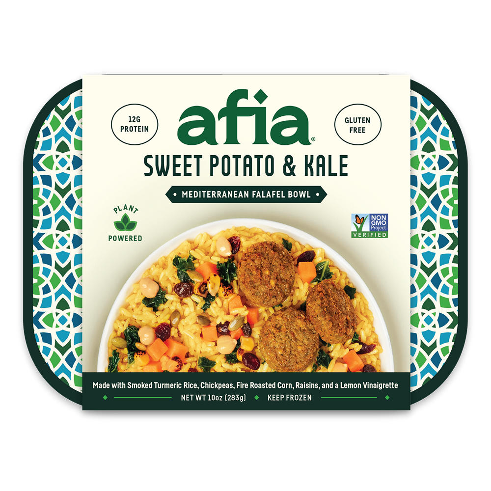 Afia Sweet Potato & Kale Mediterranean Falafel Bowl Frozen Meal, 10 oz