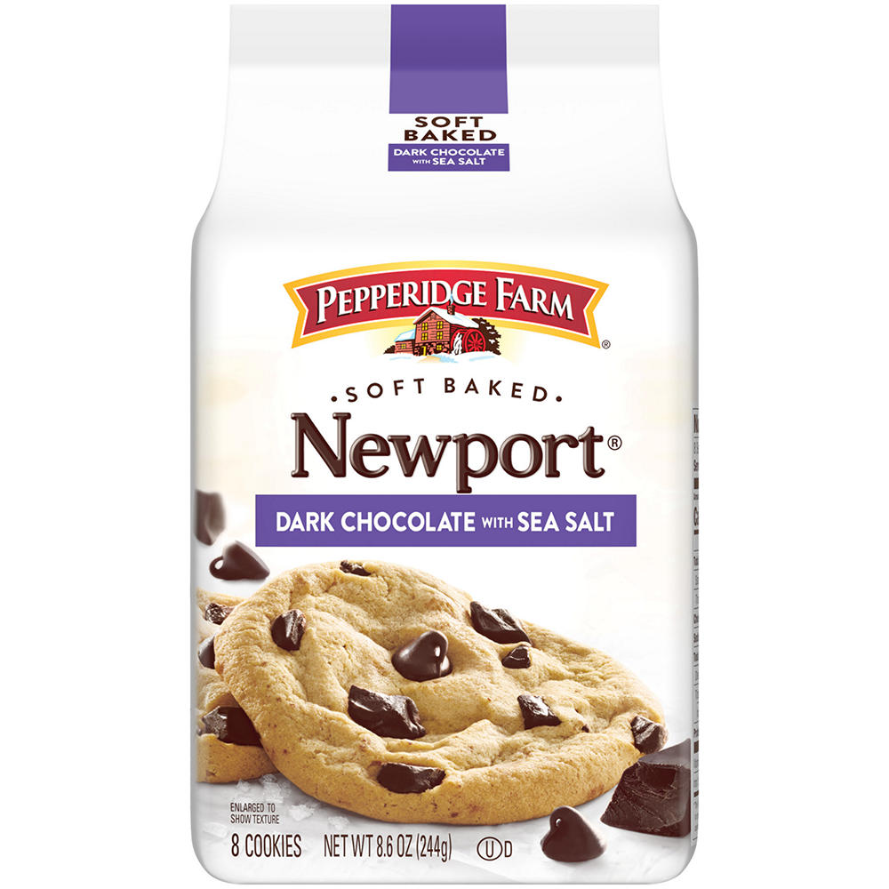 Pepperidge Farm Soft Baked Newport Dark Chocolate Cookies with Sea Salt, 8.6 oz