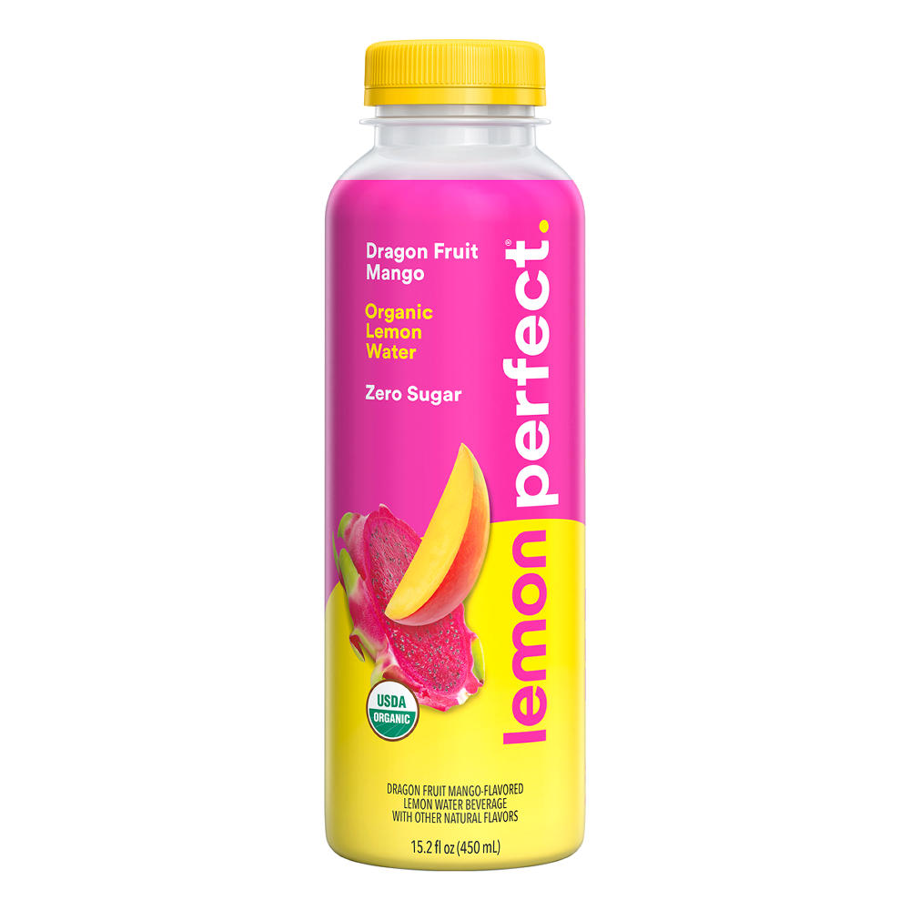 Lemon Perfect Organic Zero Sugar Lemon Water - Dragon Fruit Mango, 15.2 oz