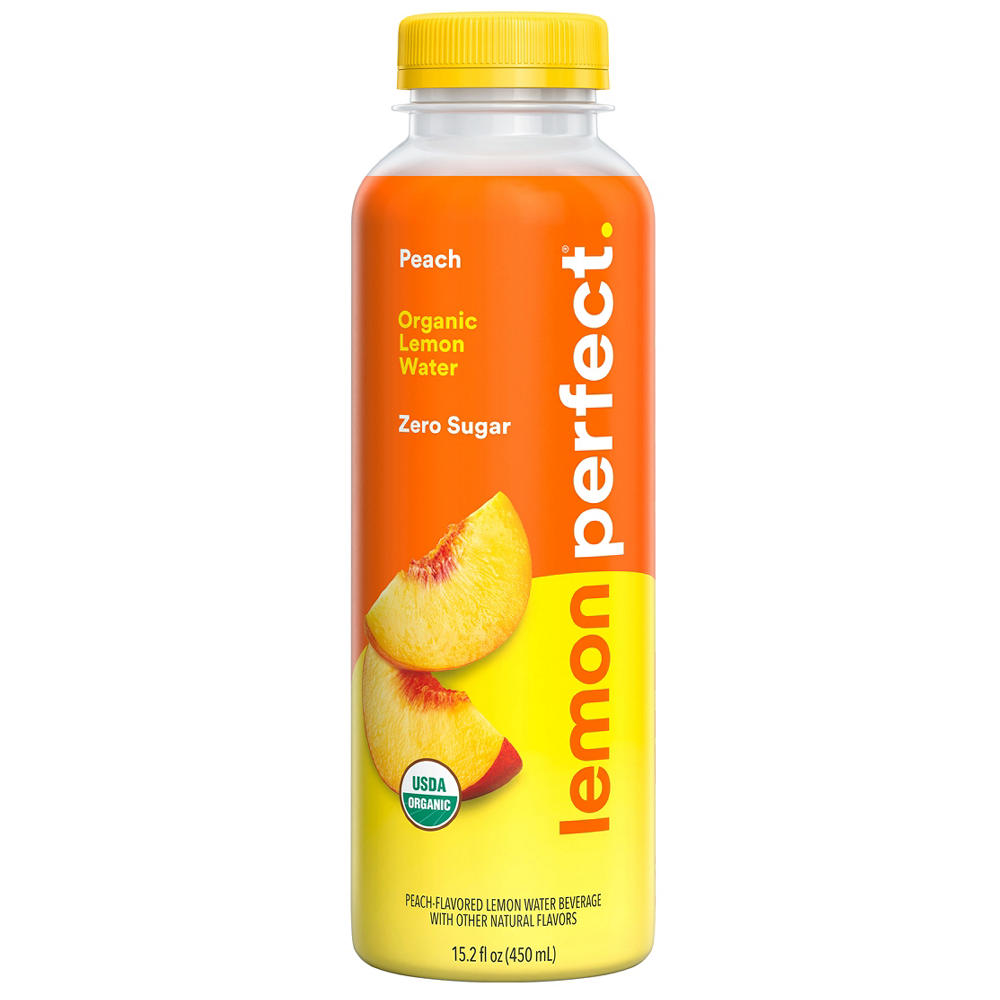 Lemon Perfect Organic Zero Sugar Lemon Water - Peach, 15.2 oz