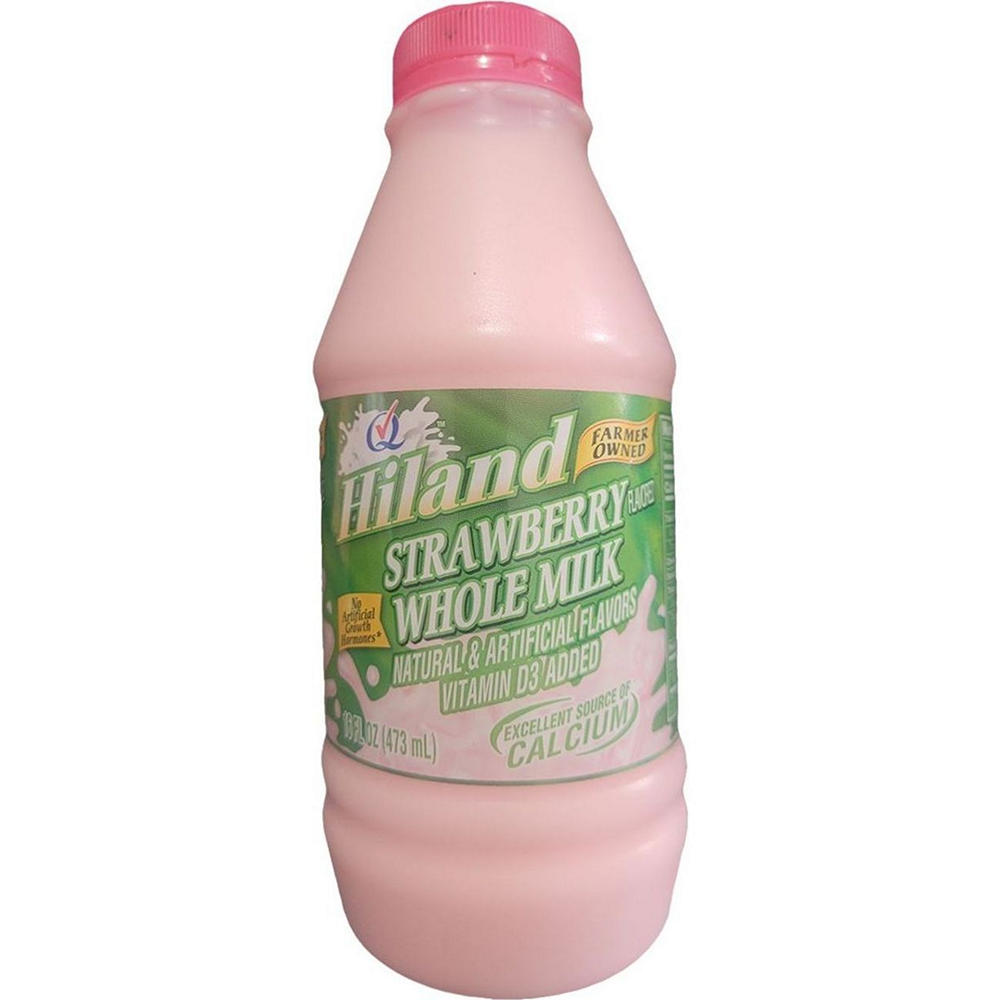 Hiland Strawberry Whole Milk, 16 oz