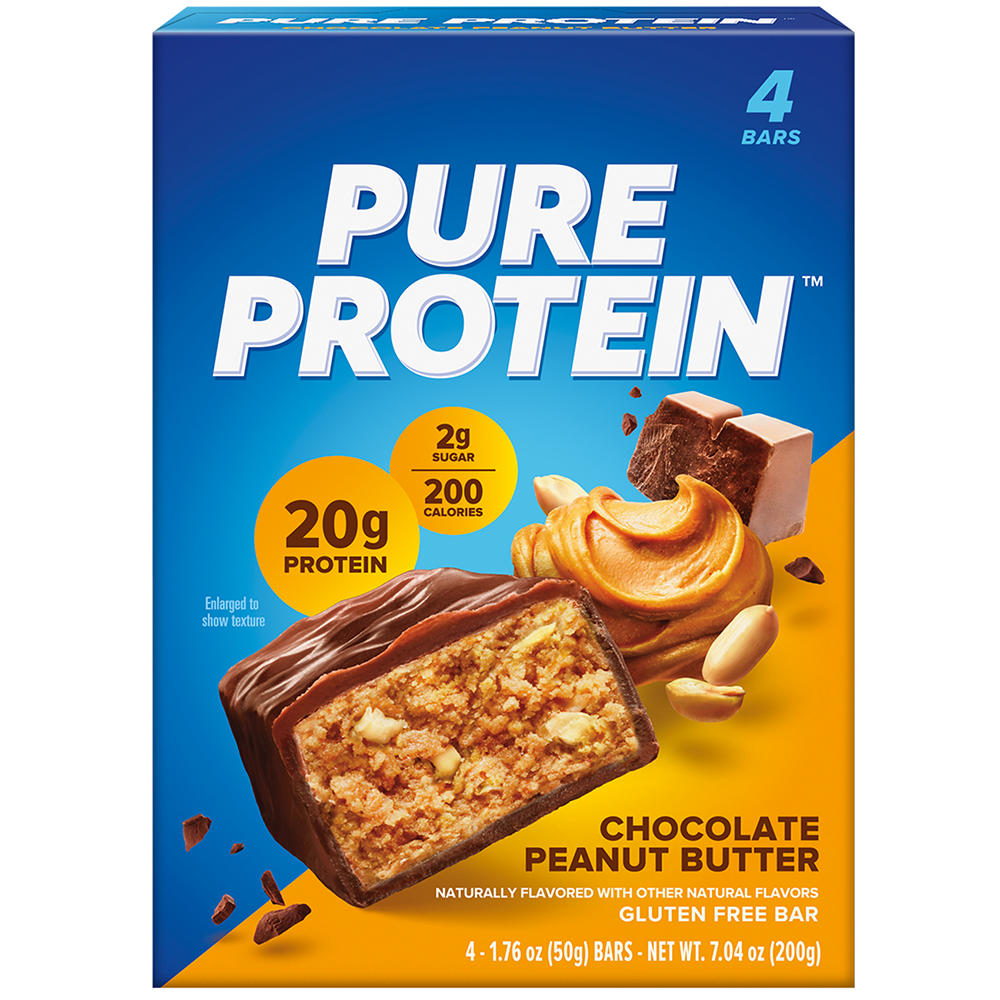 Pure Protein 20g Protein Bars - Chocolate Peanut Butter, 4 ea