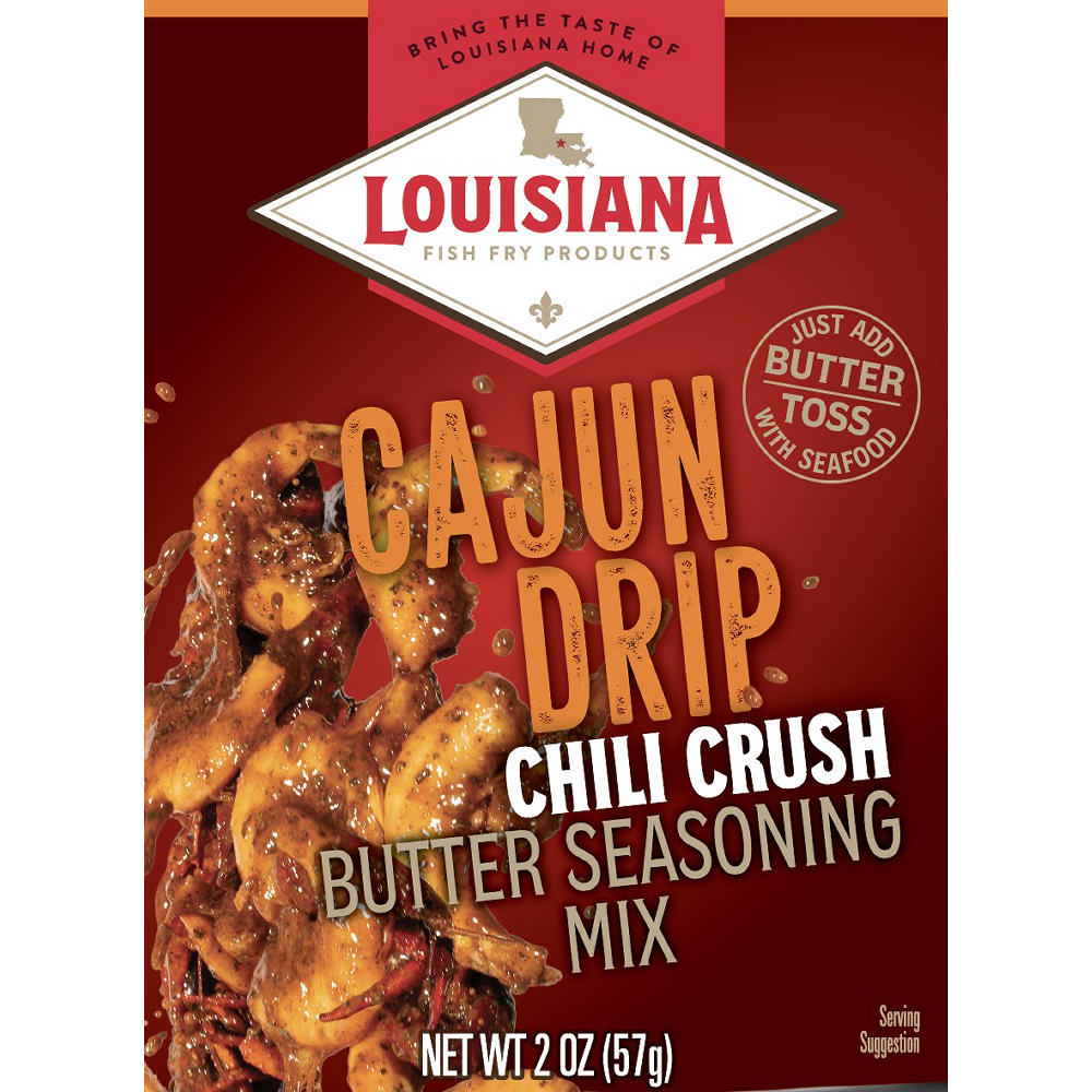 Louisiana Fish Fry Products Cajun Drip Chili Crush Butter Seasoning, 2 oz