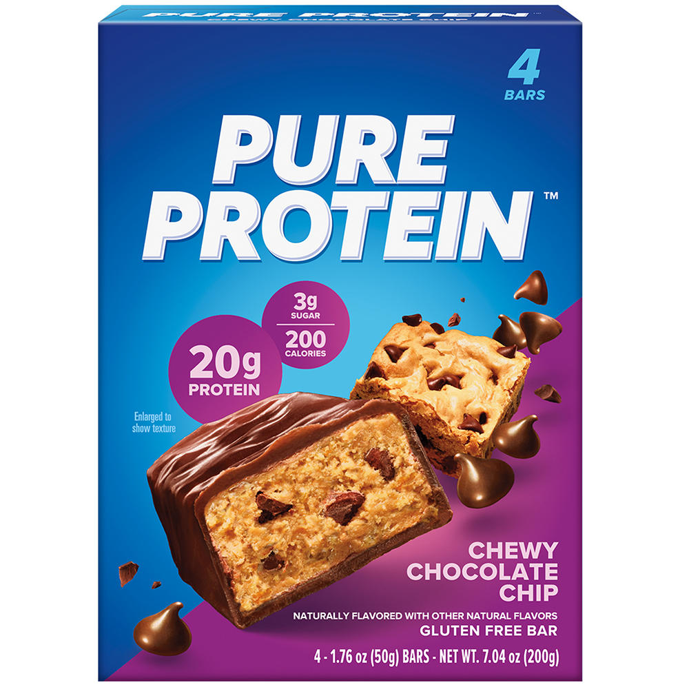Pure Protein 20g Protein Bars - Chewy Chocolate Chip, 4 ea