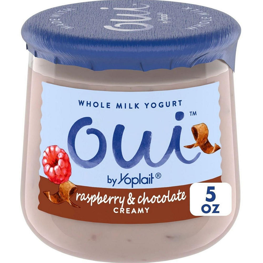 Yoplait Oui Raspberry & Chocolate Creamy Whole Milk Yogurt, 5 oz