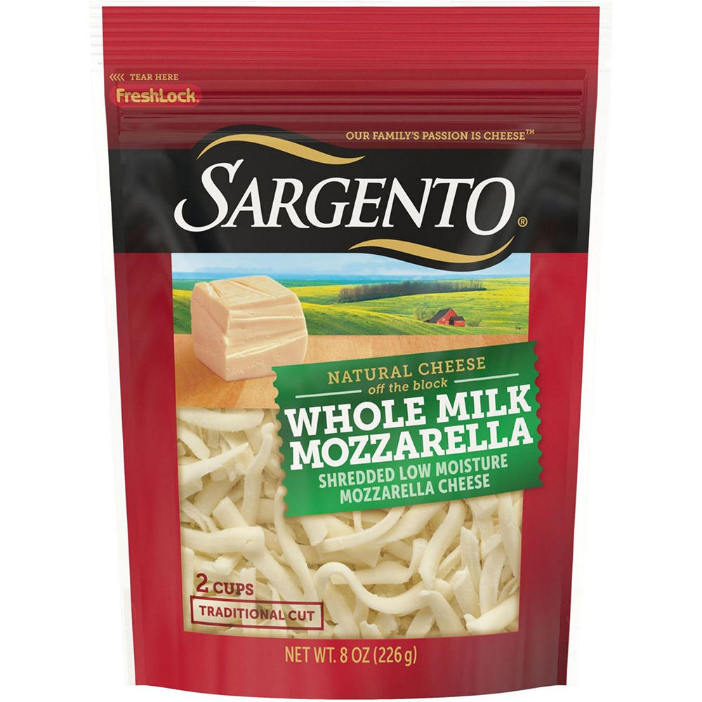 Sargento Whole Milk Mozzarella Shredded Cheese, 8 oz