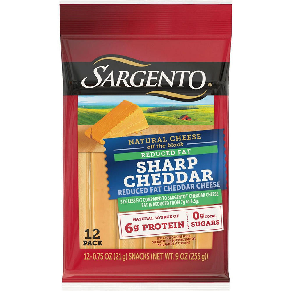 Sargento Reduced Fat Sharp Cheddar Cheese Sticks, 12 ct, 9 oz