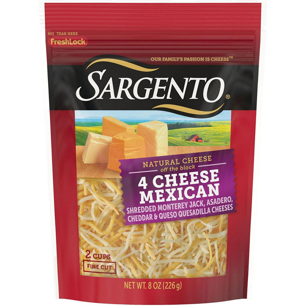 Sargento 4 Cheese Mexican Blend Fine Cut Shredded Cheese, 8 oz