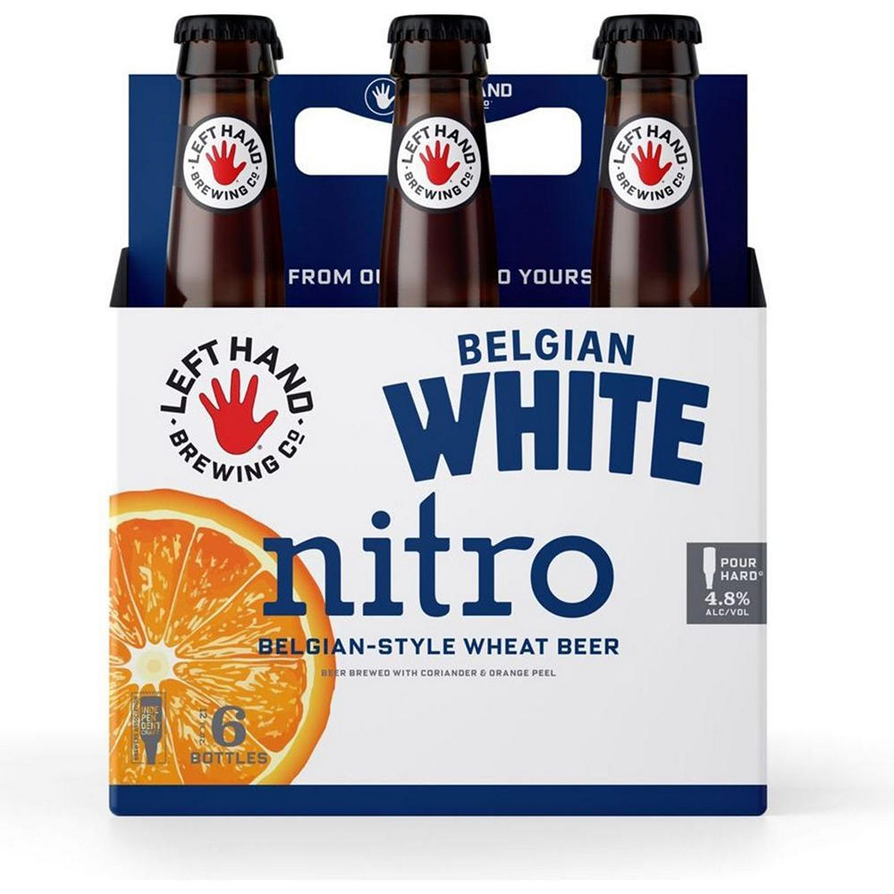 Left Hand NitroBelgian White Wheat Craft Beer 6 pk Bottles, 12 oz