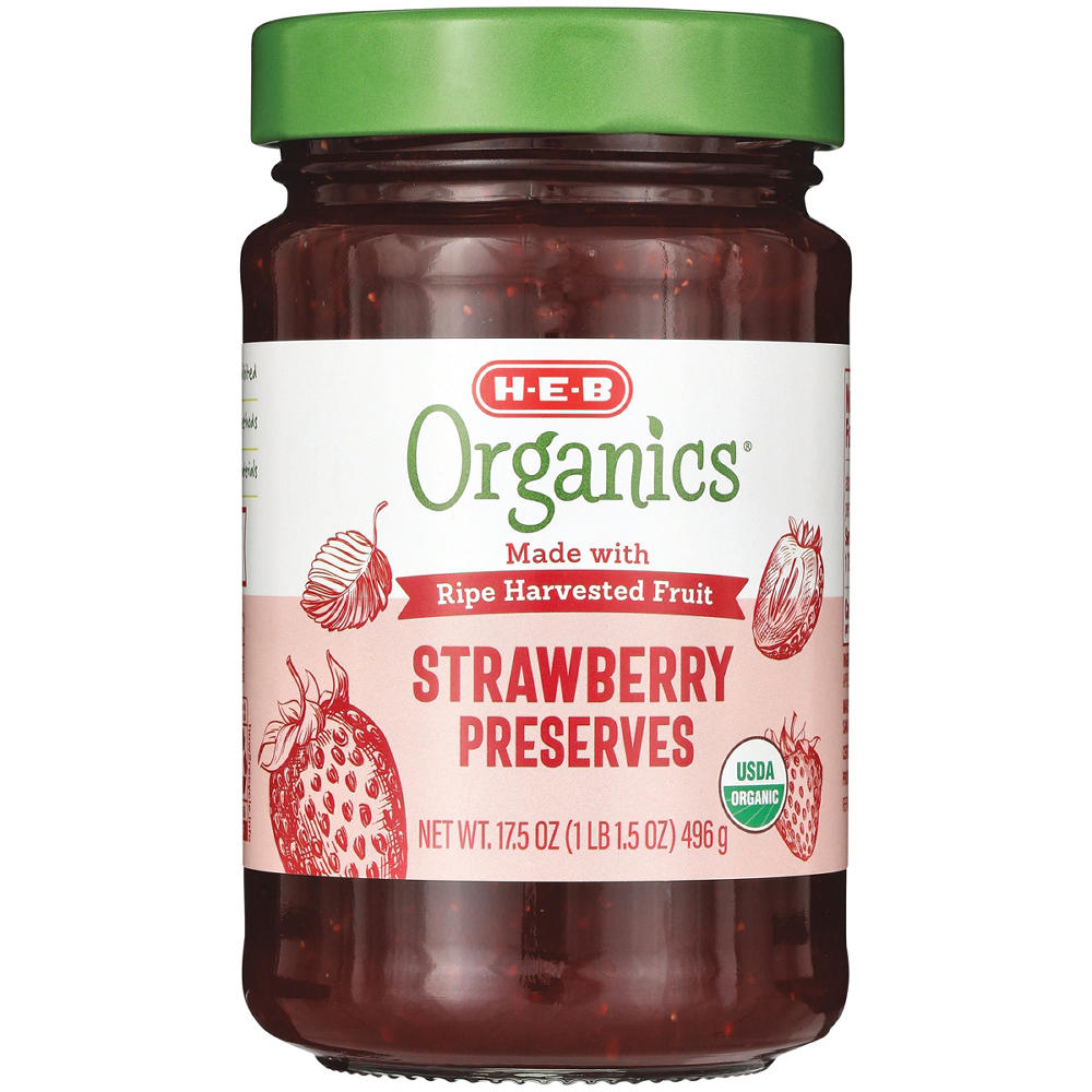 H-E-B Organics Strawberry Preserves, 17.5 oz
