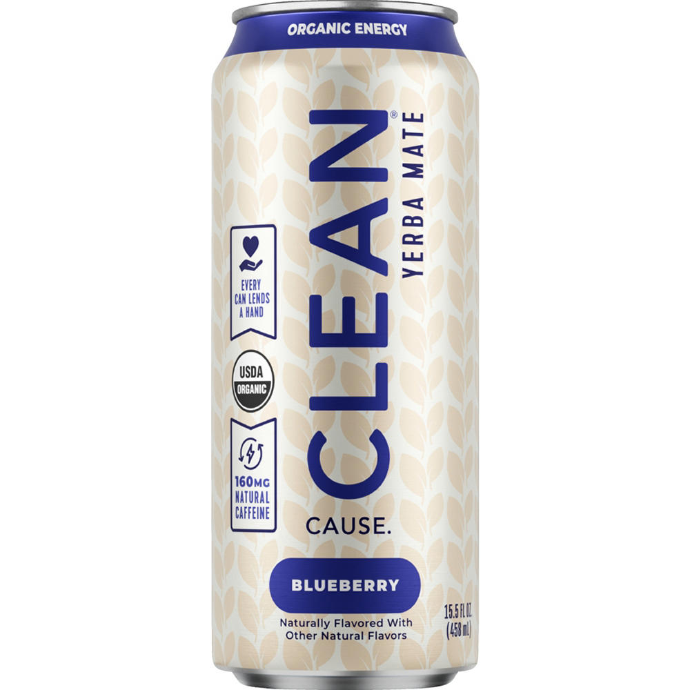 CLEAN Cause Blueberry Non Carbonated Organic Yerba Mate, 15.5 oz