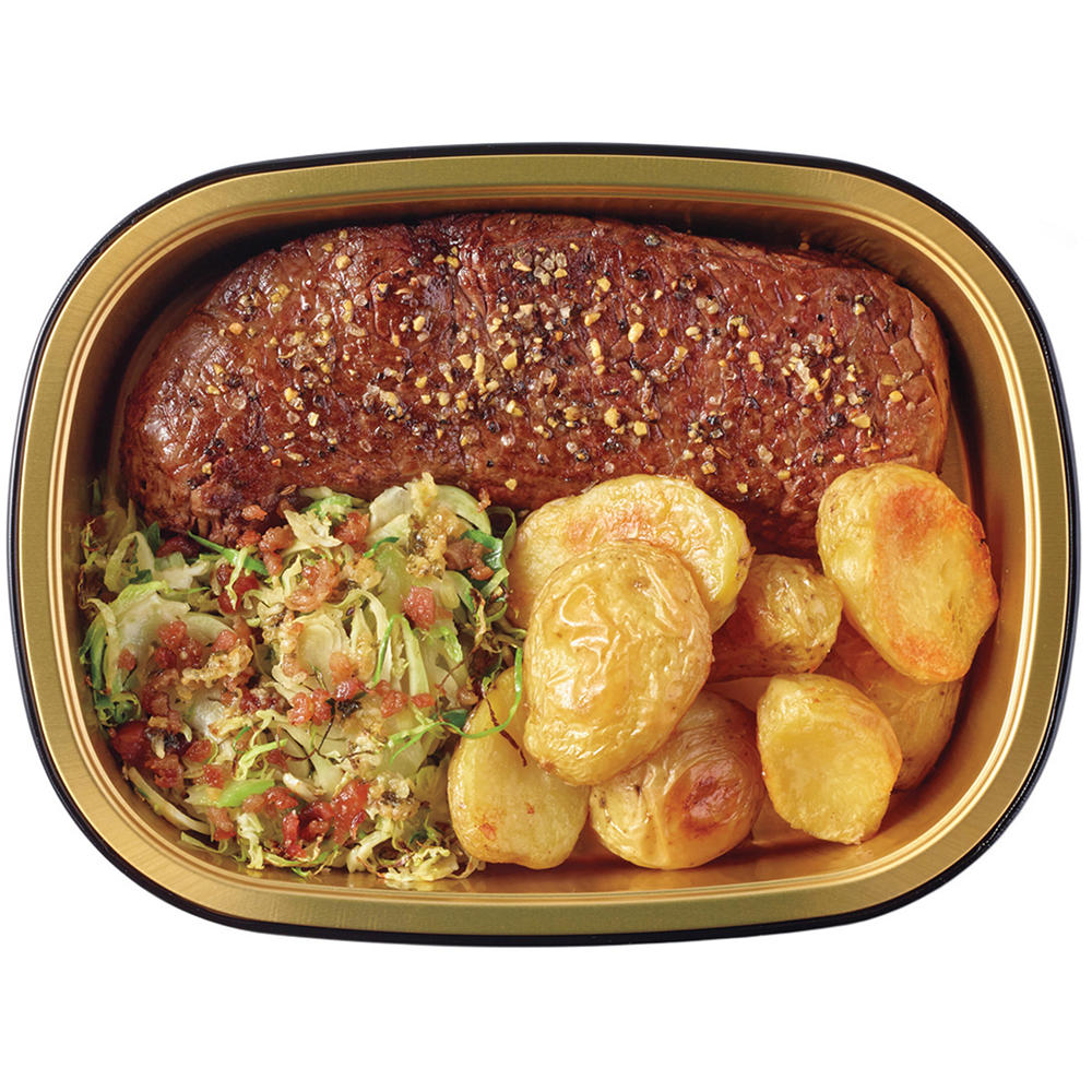 Meal Simple by H-E-B Beef Petite Sirloin Steak, Brussels Sprouts & Skin-on Potato Halves, Avg. 0.85 lb
