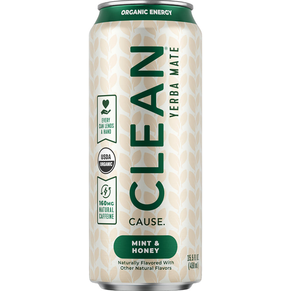 CLEAN Cause Mint & Honey Non Carbonated Organic Yerba Mate, 15.5 oz