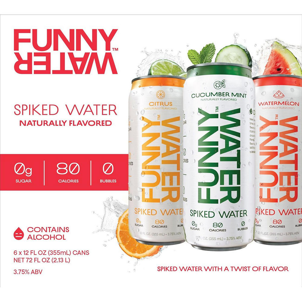 Funny Water Hard Water Varietyn 6 pk Cans, 12 oz
