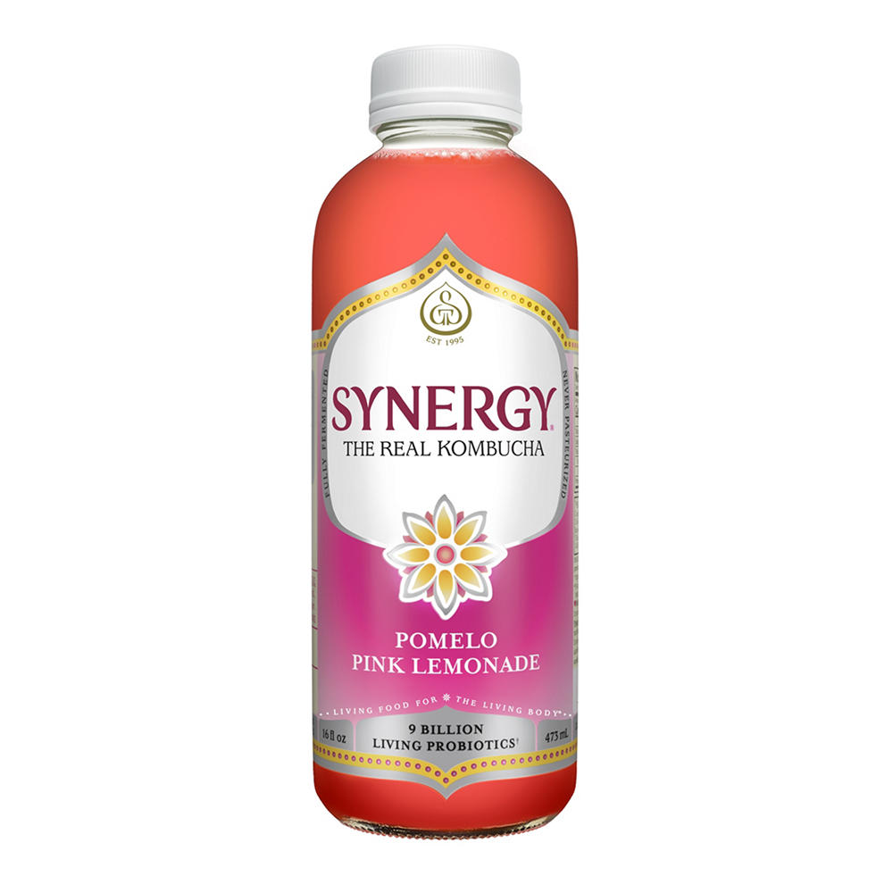 GT's Synergy Raw Kombucha Pomelo Pink Lemonade, 16 oz