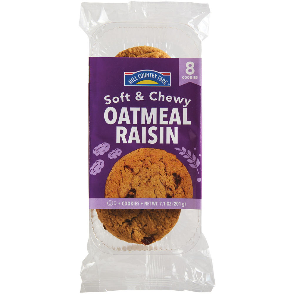 Hill Country Fare Soft & Chewy Oatmeal Raisin Cookies, 8 ct