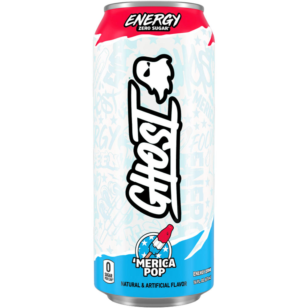 Ghost Zero Sugar Merica Pop Energy Drink, 16 oz