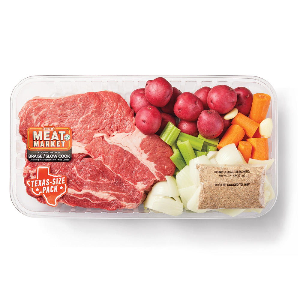 H-E-B Meat Market Beef Roast Kit - Boneless Chuck Roast - USDA Select - Texas-Size Pack, Avg. 4.5 lbs