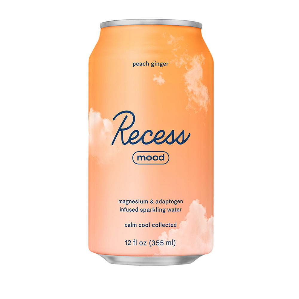 Recess Mood Infused Sparkling Water - Peach Ginger, 12 oz