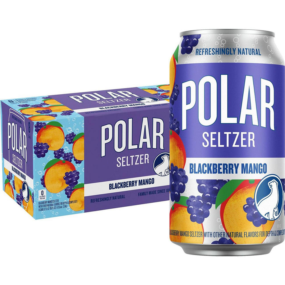 Polar Blackberry Mango Flavored Seltzer Water 8 pk Cans, 12 oz