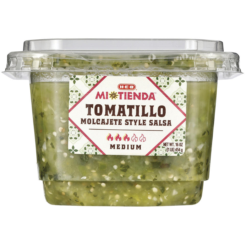 H-E-B Mi Tienda Molcajete-Style Salsa Tomatillo – Medium, 16 oz