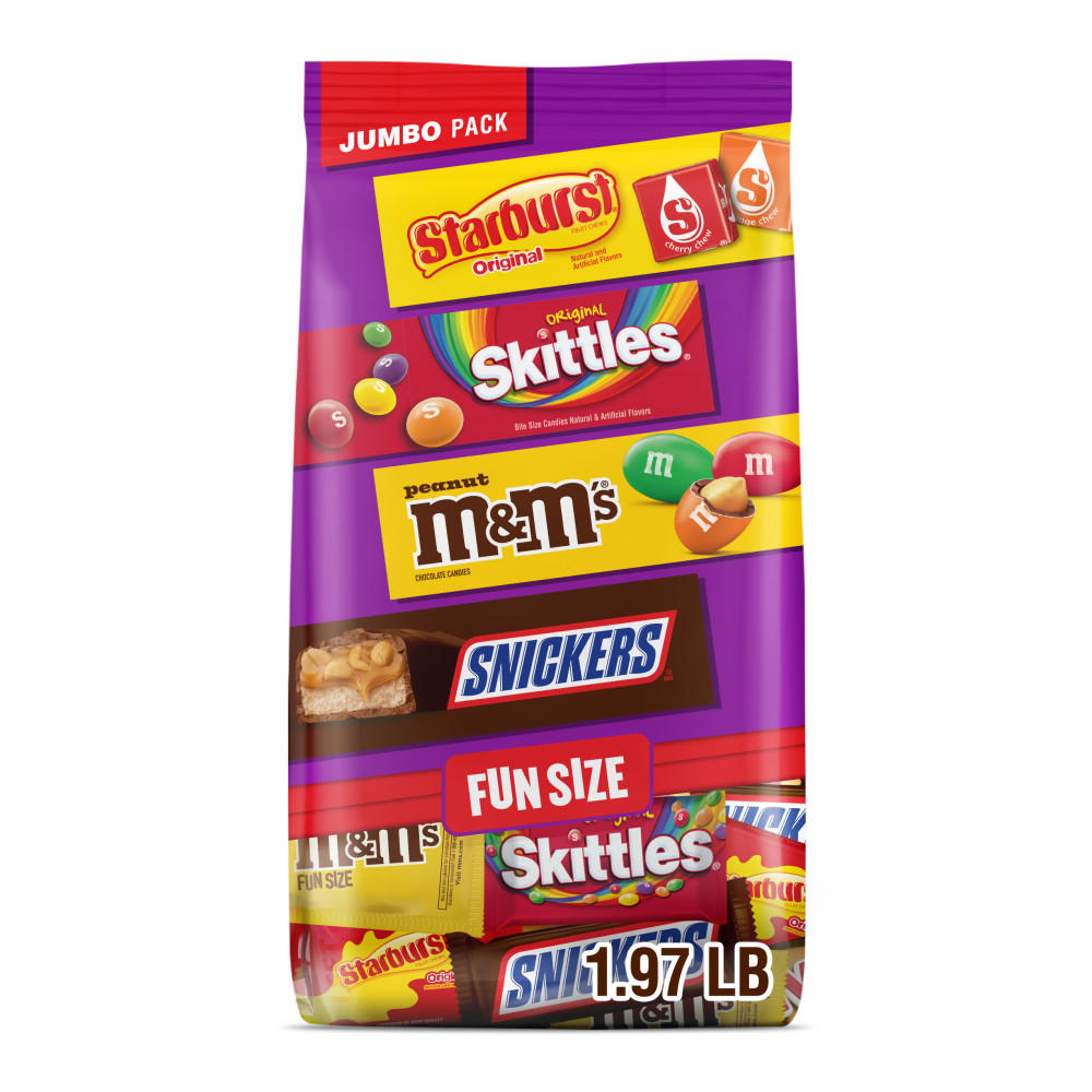 M&M'S, Snickers, Skittles, & Starburst Assorted Fun Size Candy, 31.59 oz