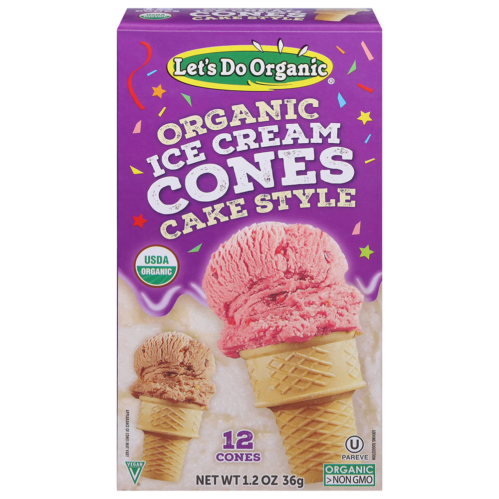 Let's Do Organic Original Ice Cream Cone Cake Style, 12 ct