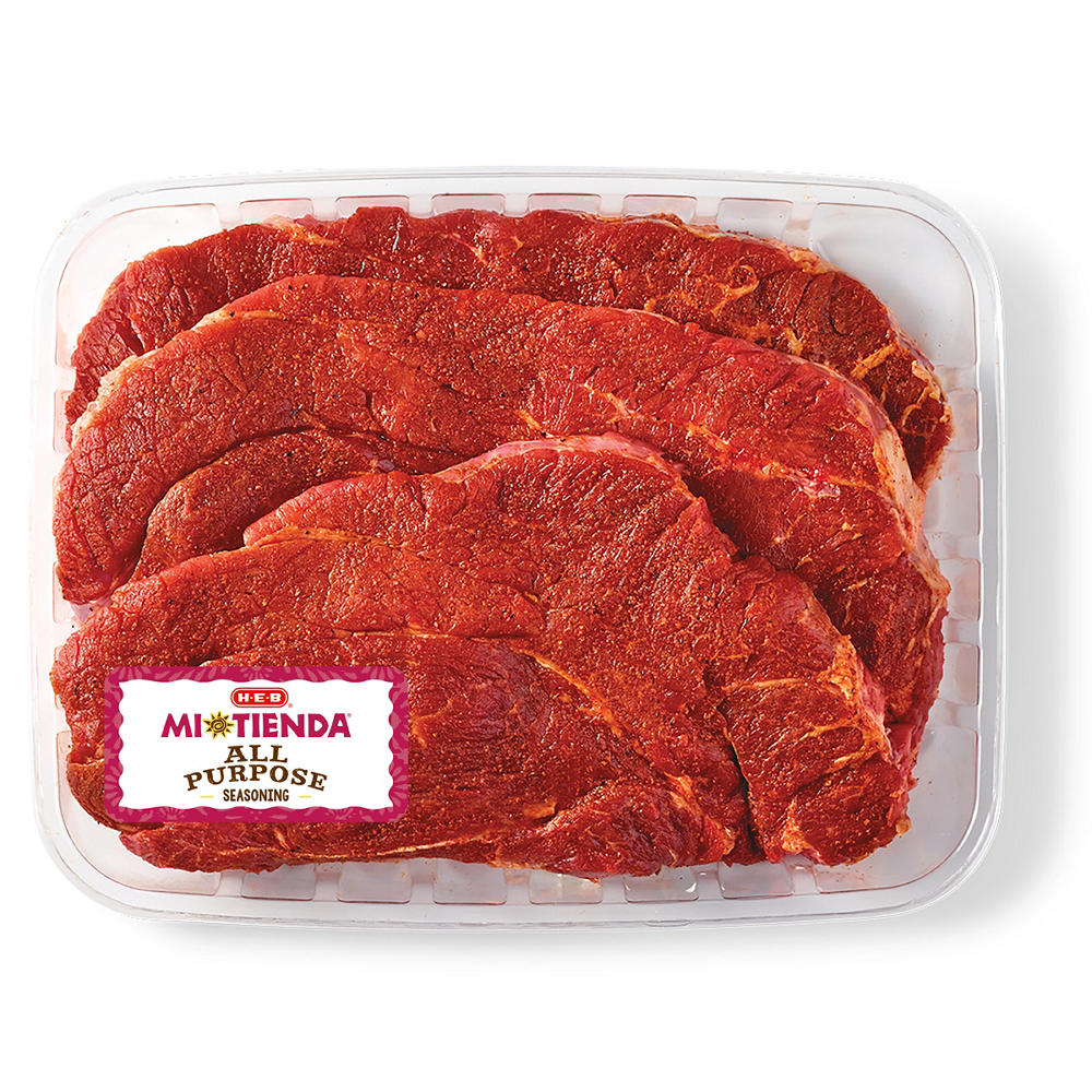 H-E-B Mi Tienda Seasoned Boneless Beef Chuck Steaks – All Purpose – Value Pack, Avg. 1.56 lbs