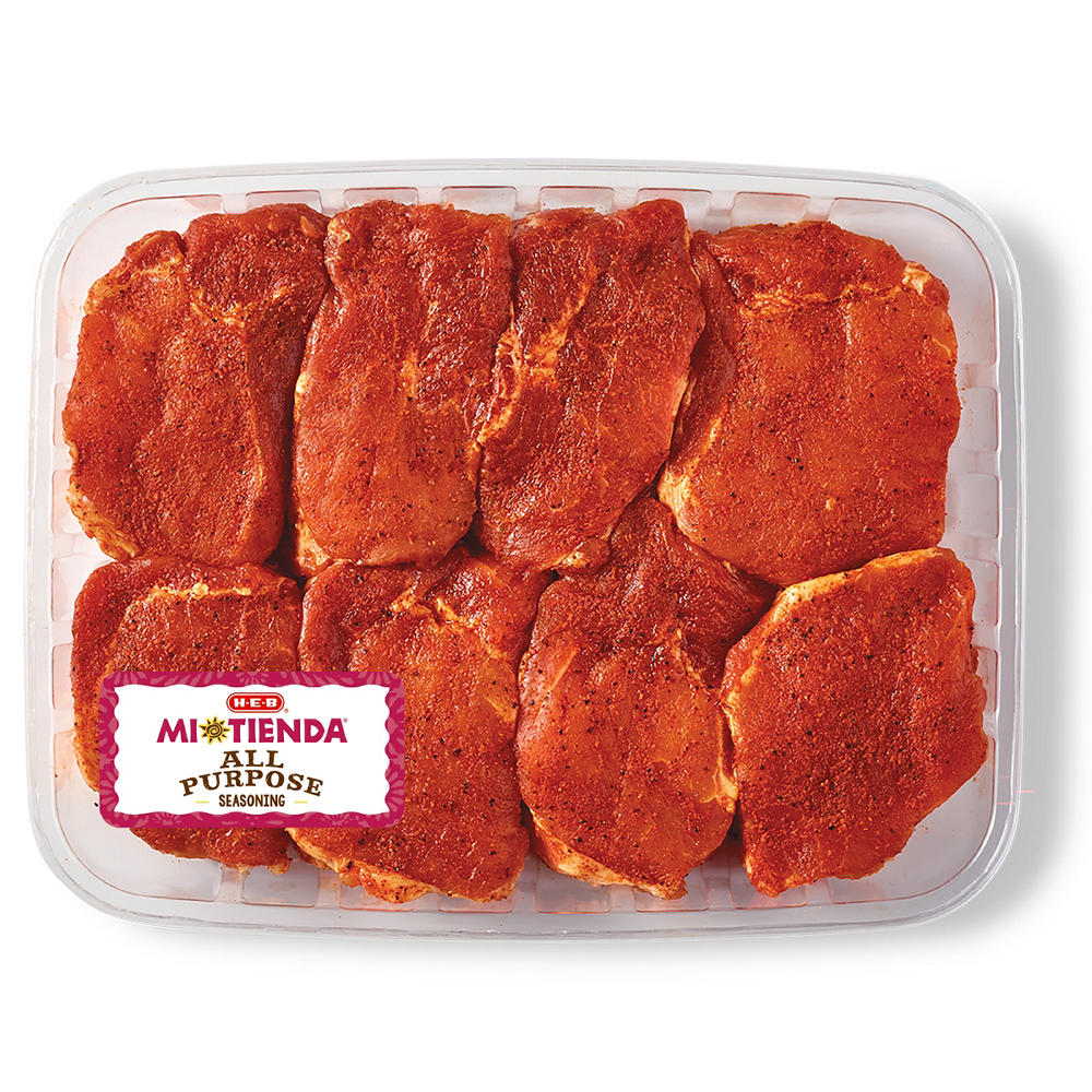 H-E-B Mi Tienda Seasoned Boneless Ribeye Pork Chops – All Purpose – Value Pack, Avg. 2.75 lbs